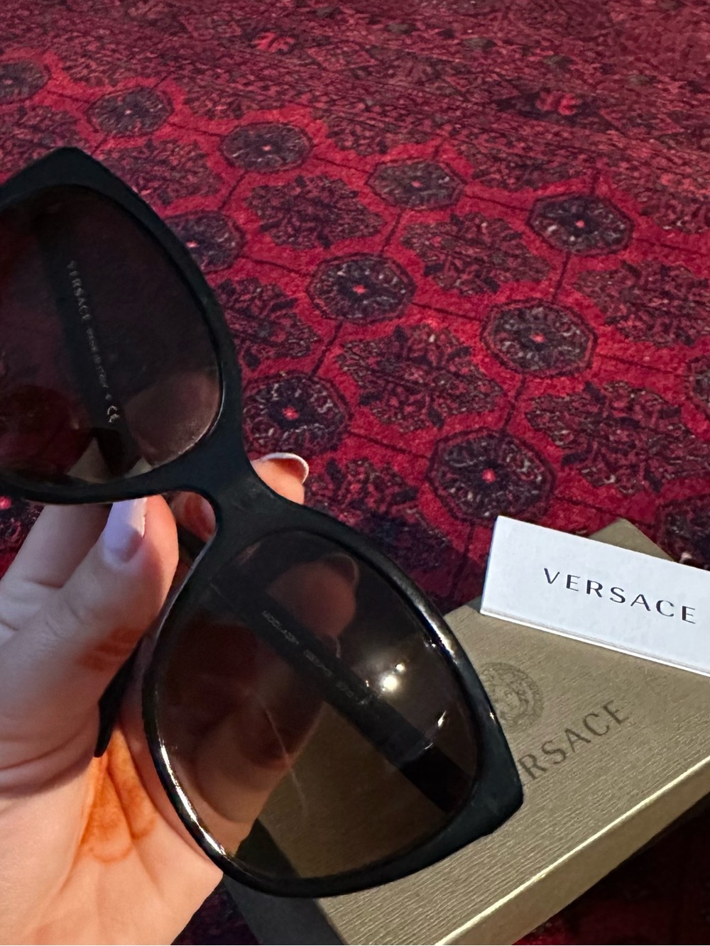 Versace Black Cat-Eye Sunglasses with Branded Case